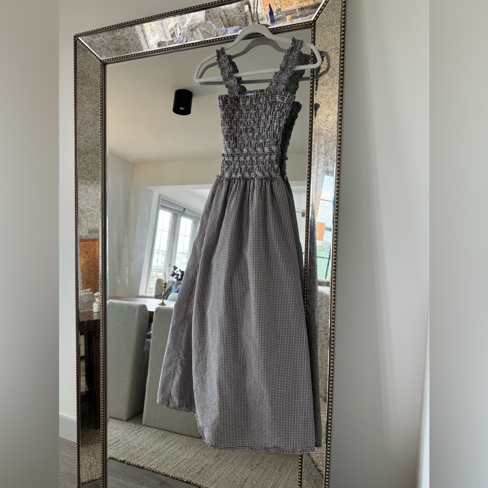 Elegant Black and White Checkered Midi Dress